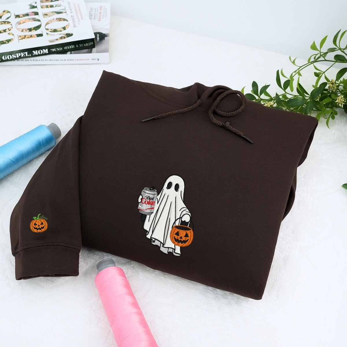 Diet Coke Halloween Ghost Embroidered Hoodies - Funny Trick Or Treat Meme Sweatshirts - Perfect Halloween Gift