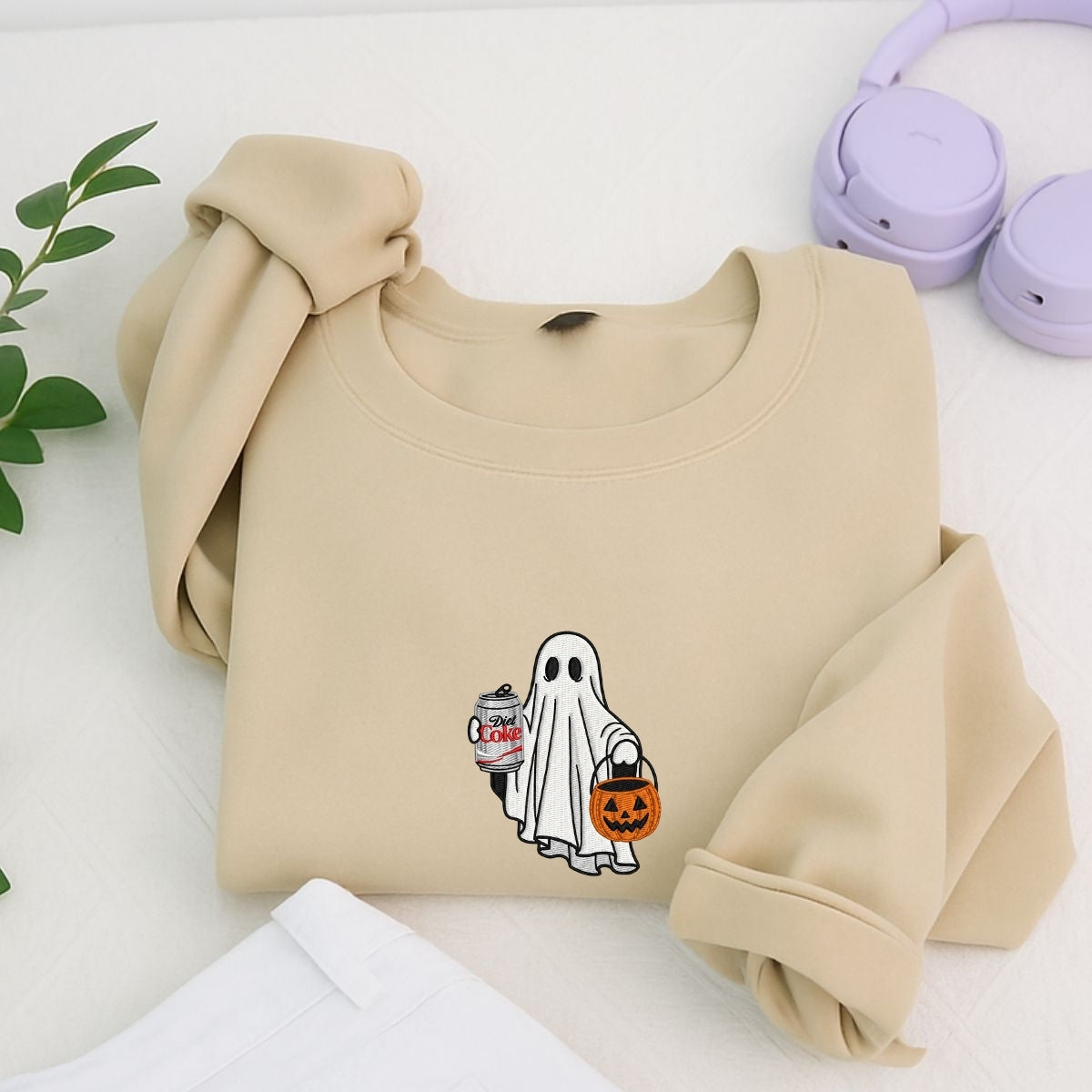 Diet Coke Halloween Ghost Embroidered Hoodies - Funny Trick Or Treat Meme Sweatshirts - Perfect Halloween Gift
