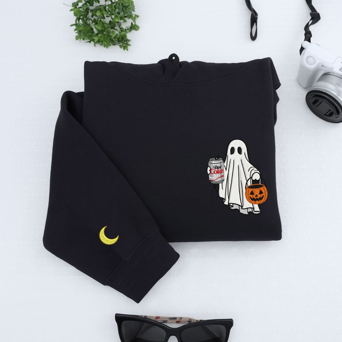 Diet Coke Halloween Ghost Embroidered Hoodies - Funny Trick Or Treat Meme Sweatshirts - Perfect Halloween Gift