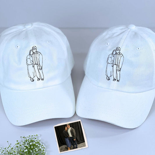 Personalized Photo Portrait Hat with Embroidered - Unique Couple Gift Idea