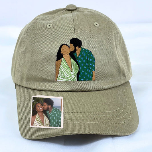 Personalized Photo Portrait Hat with Embroidered - Unique Couple Gift Idea