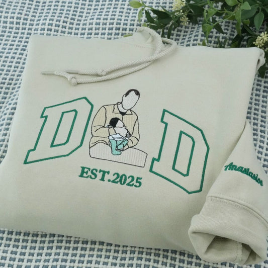 Established Dad Custom Hoodies - Father Embroidered Sweatshirts - Perfect Father's Day Gift