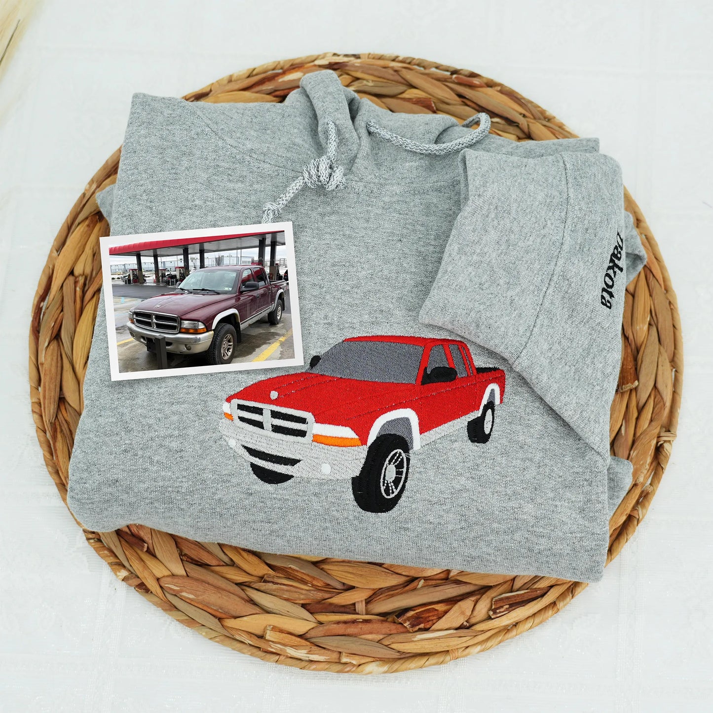 Custom Car Photo Embroidered Hoodie or Sweatshirt – Personalized Gift for Dad, Grandpa, or Car Lovers