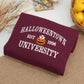 Fall Halloween Sweatshirt - University Campus Embroidered Hoodie - Pumpkin Ghost College Style Apparel
