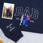 Father Daughters Custom Hoodies - Dad Kids Embroidered Sweatshirts - Perfect Father's Day Gift