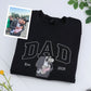 Father Daughters Custom Hoodies - Dad Kids Embroidered Sweatshirts - Perfect Father's Day Gift