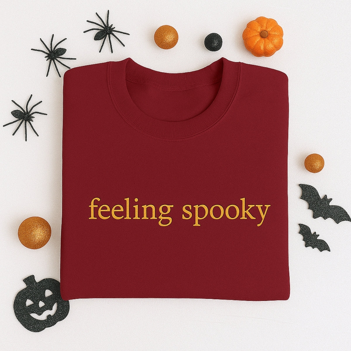 Feeling Spooky Custom Sweatshirts - Halloween Embroidered Apparel - Perfect Spooky Season Gift