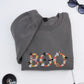 Halloween BOO Custom Sweatshirts - Floral Letter Embroidered Design - Elegant Halloween Apparel