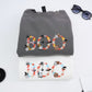 Halloween BOO Custom Sweatshirts - Floral Letter Embroidered Design - Elegant Halloween Apparel