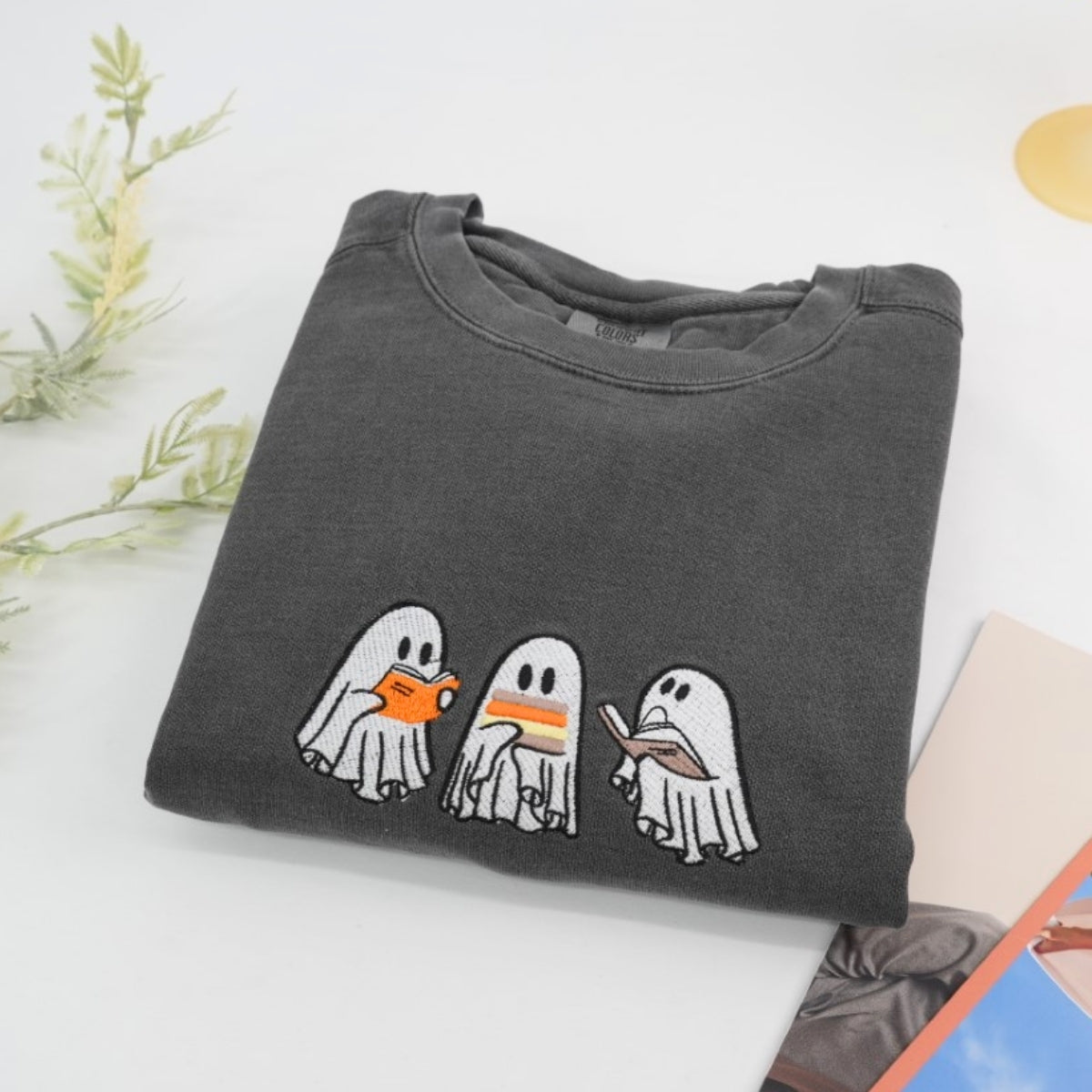 Halloween Ghost Trio Custom Sweatshirts - Cute Trick-or-Treat Embroidered Hoodies - Perfect Spooky Family Gift