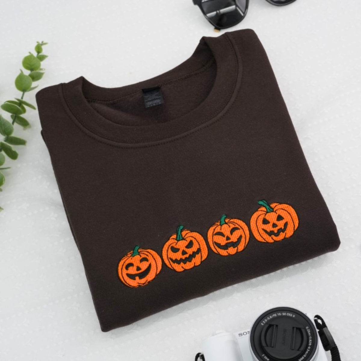 Halloween Pumpkin Hoodies - Jack-o'-Lantern Embroidered Sweatshirts - Perfect October Gift