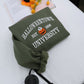 Halloween University Sweatshirt - Embroidered Pumpkin Ghost College Style Hoodie - Spooky Campus Apparel