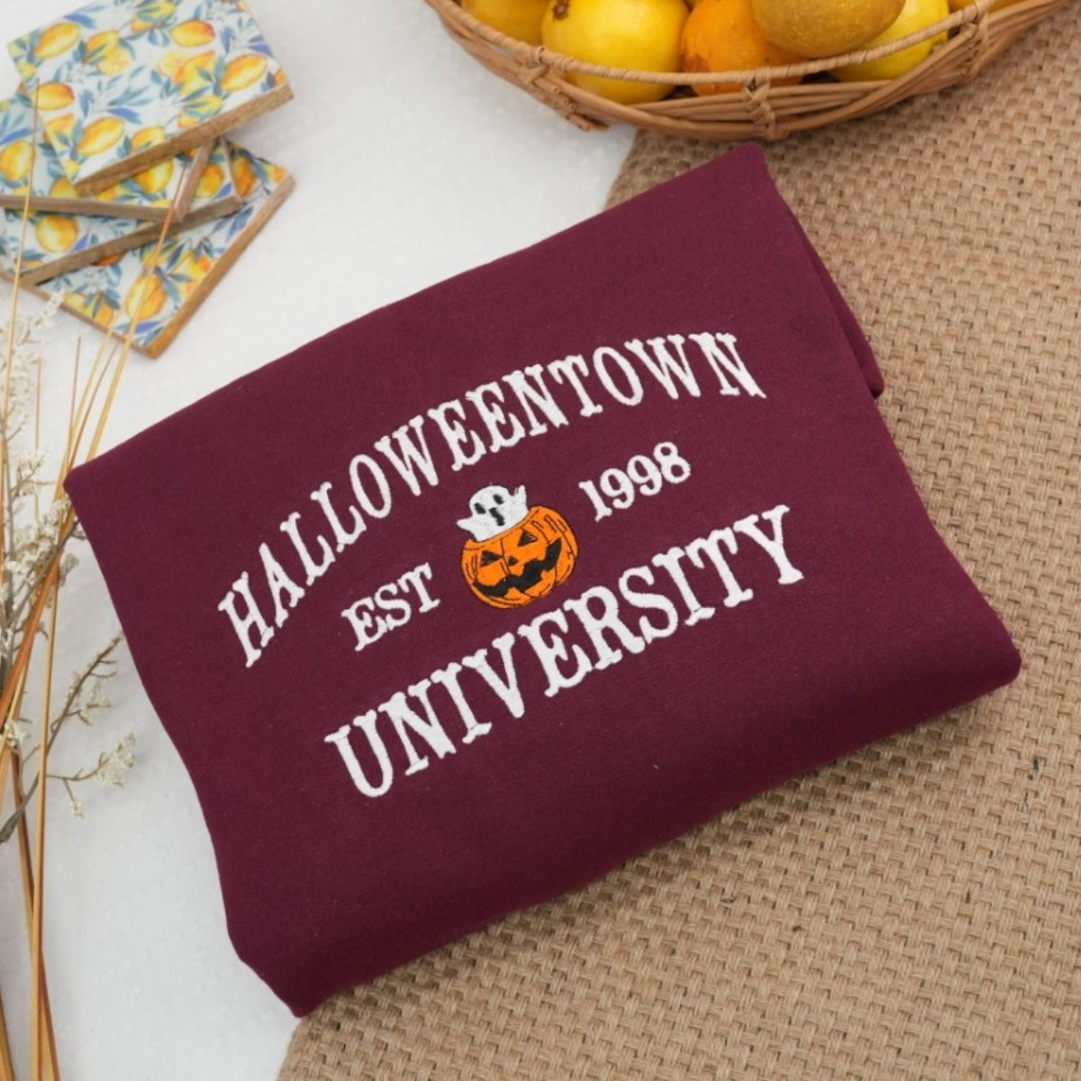 Halloween University Sweatshirts - Halloweentown College Embroidered Apparel - Spooky Academia Fashion
