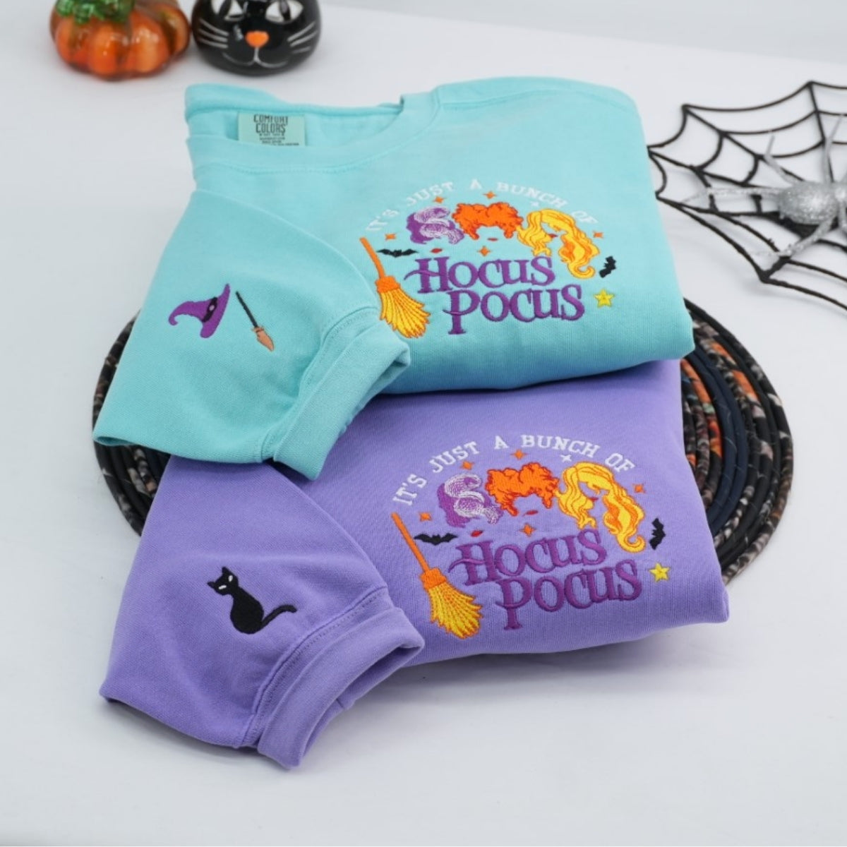 Hocus Pocus Custom Sweatshirts - Magic Sisters Embroidered Halloween Hoodies - Perfect Spooky Movie Gift