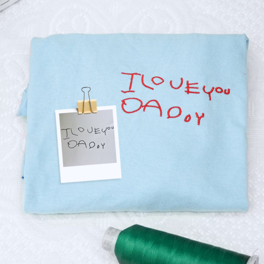 I Love You Daddy Embroidered Sweatshirts - Custom Child Handwriting Hoodies - Perfect Father's Day Gift