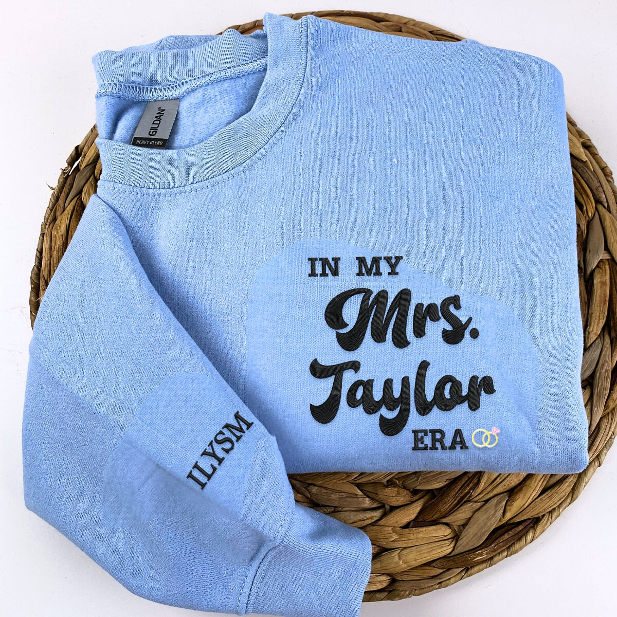 Custom Embroidered Name In My Mrs Era Sweatshirt or Hoodie