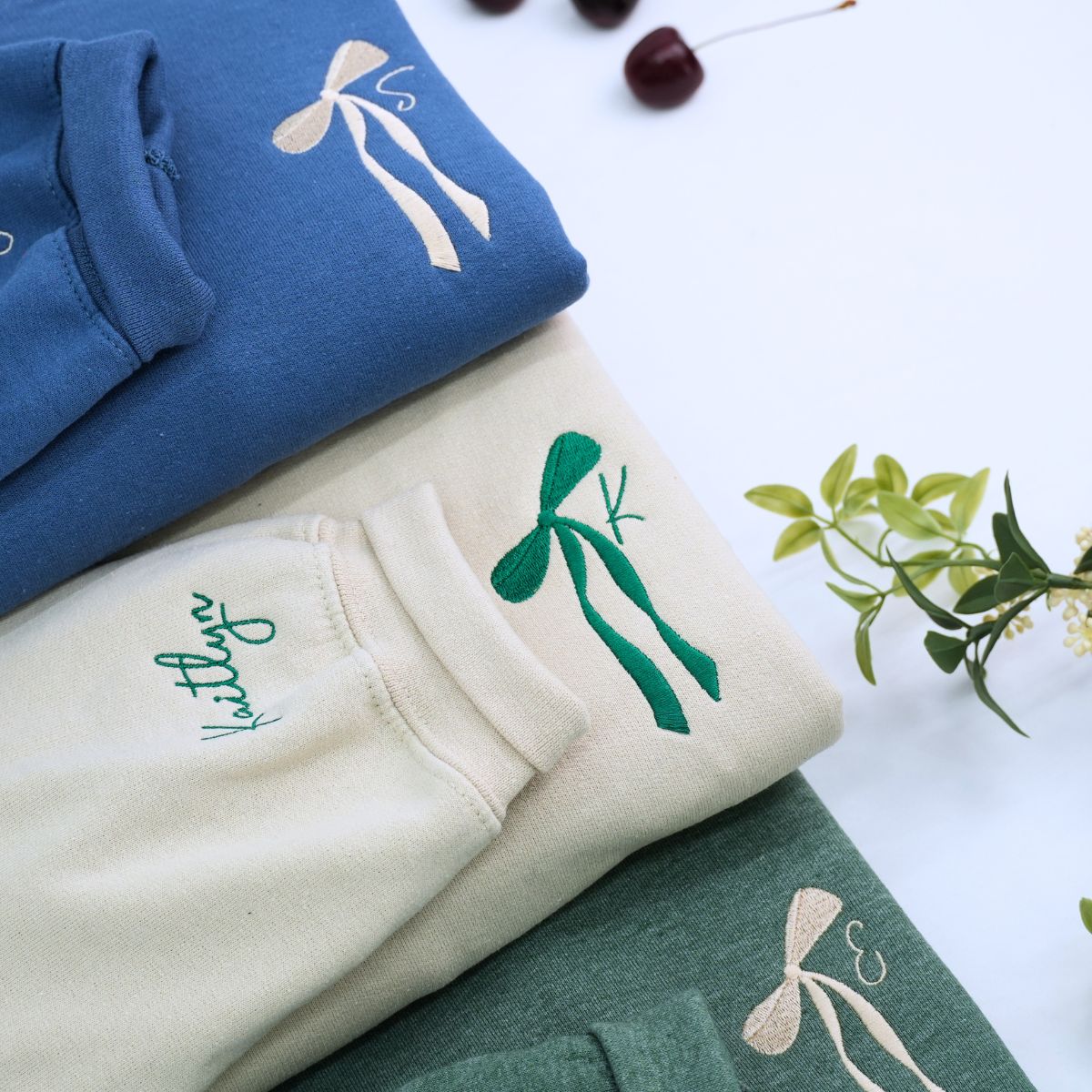 Custom Initial Coquette Bow Ribbon Bridal Party T-Shirt, Sweatshirt or Hoodie, Bridesmaid Proposal, Embroidered Bachelorette Gifts for Bride