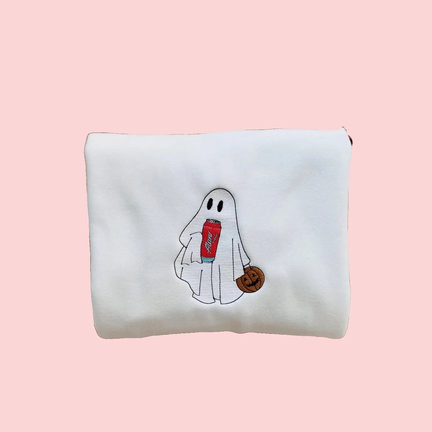 Personalized Ghost Drinking Embroidered Sweatshirt