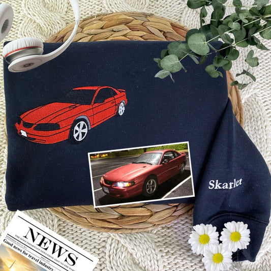 Like Father Like Son Car Hoodies - Custom Car Embroidered Sweatshirts - Perfect Father's Day Gift