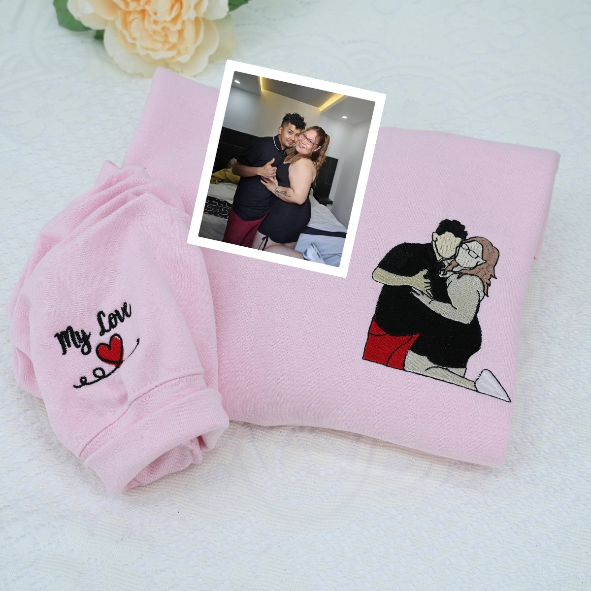 Milestone Roman Numeral Portrait Hoodies - Custom Date Memory Embroidered Sweatshirts - Timeless Love Gift