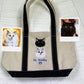 Mixed Pet Portrait Tote Bags - Dog Cat Face Embroidered Canvas Bag - Multi Pet Parent Gift
