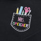 Mrs Teacher Custom Zip Up Hoodies - Female Educator Embroidered Sweatshirts - Perfect Teacher Gift