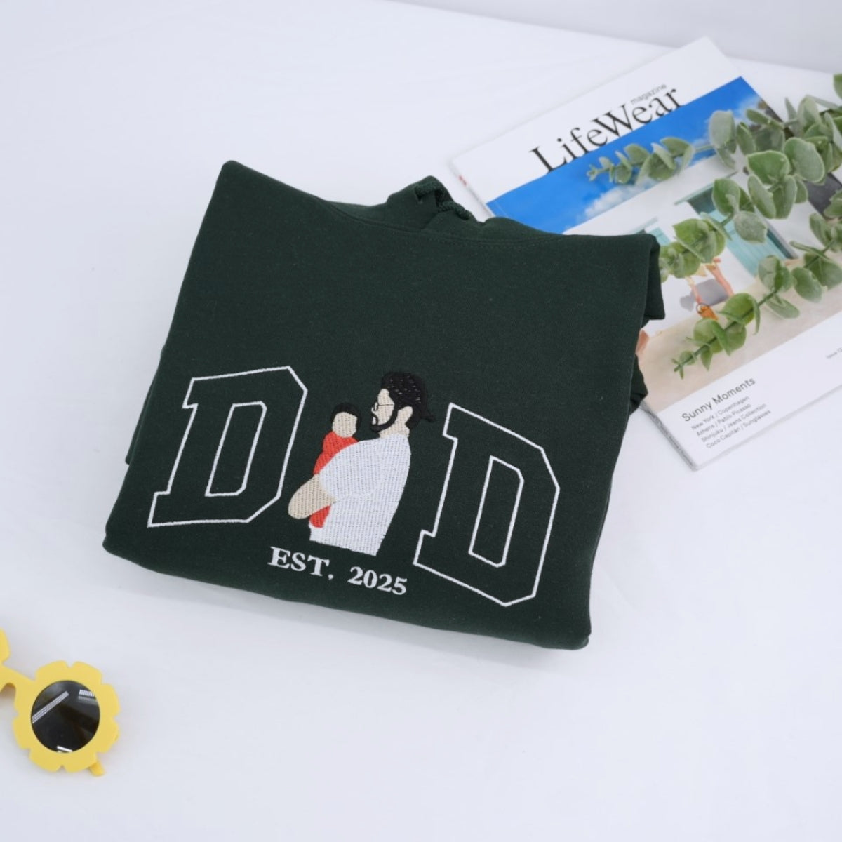 New Dad Custom Hoodies - First Father Embroidered Sweatshirts - Perfect Father's Day Gift