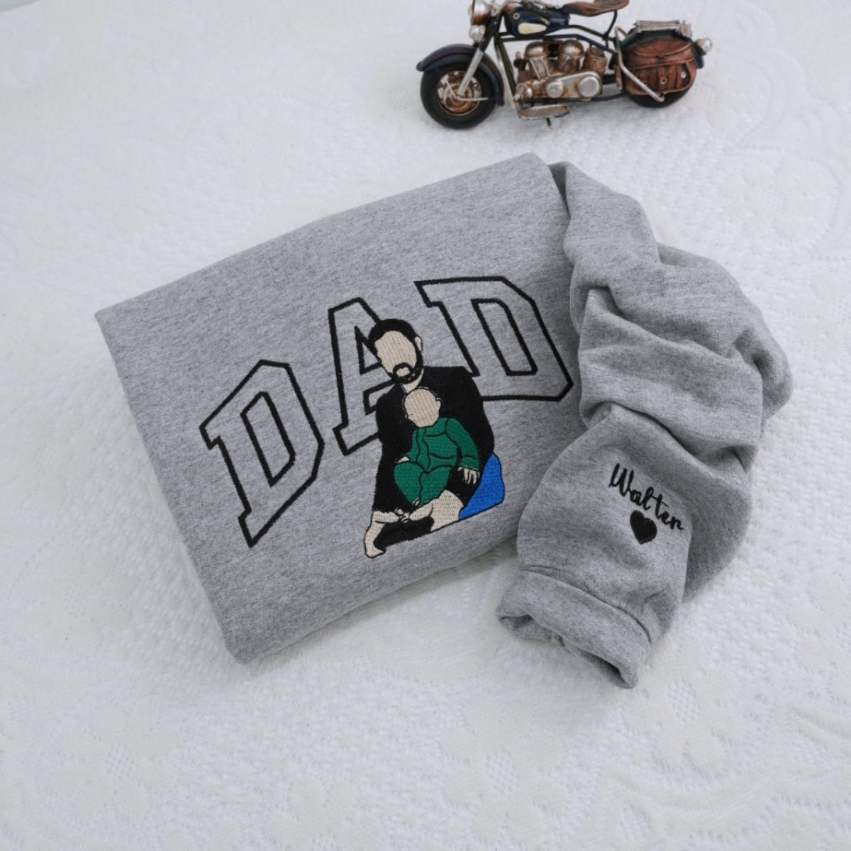 New Dad Custom Hoodies - First Father Embroidered Sweatshirts - Perfect Father's Day Gift