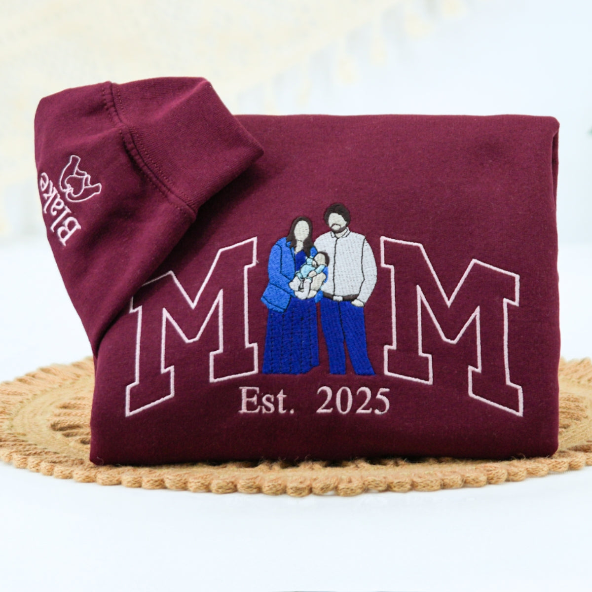 New Mom Custom Hoodies - Mother Baby Embroidered Sweatshirts - Perfect New Mother Gift