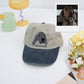 Personalized Dog Portrait Embroidered Cap - Custom Pet Portrait Name Accessory - Dog Parent Lover Gift