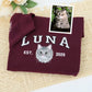 Personalized Cat Varsity Hoodies - Custom Pet Portrait University Style - Cat Mom Dad Sweatshirts