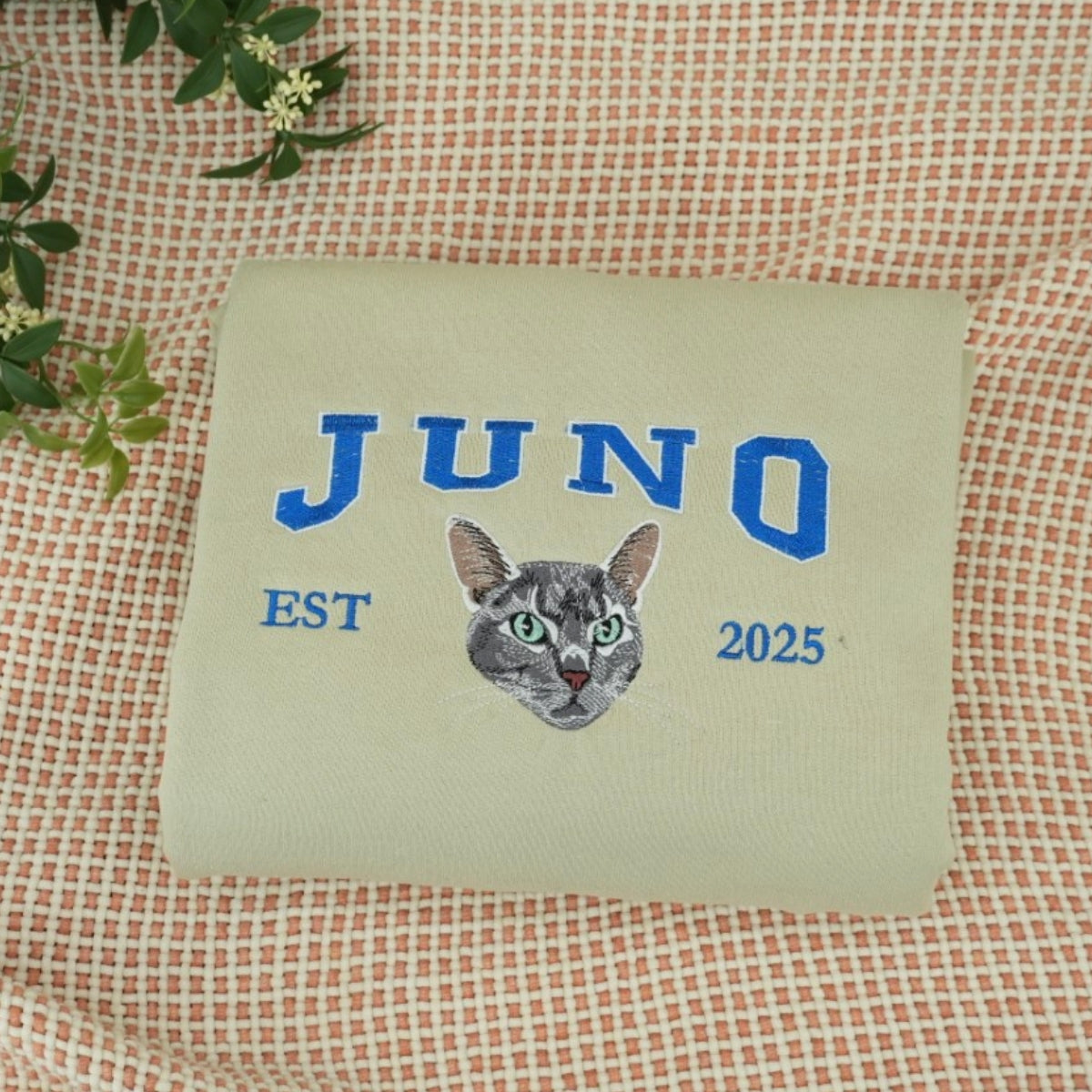 Personalized Cat Varsity Hoodies - Custom Pet Portrait University Style - Cat Mom Dad Sweatshirts