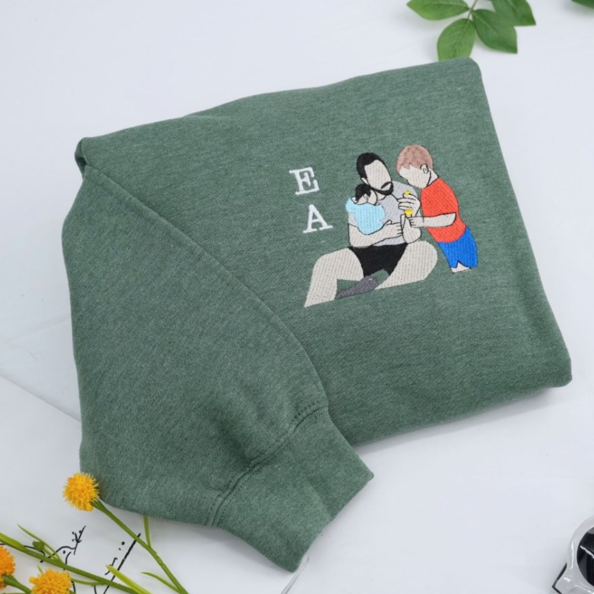 Personalized Dad Baby Sweatshirts - Custom Father Embroidered Hoodies With Baby Name - Perfect New Dad Father's Day Gift