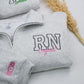 Personalized RN Quarter-Zip Sweatshirts - Custom Nurse Name Embroidered - Perfect Nursing Professional Gift