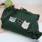 Pet Portrait Custom Hoodies - Cat Face Embroidered Sweatshirts with Names - Premium Cat Lover Gift