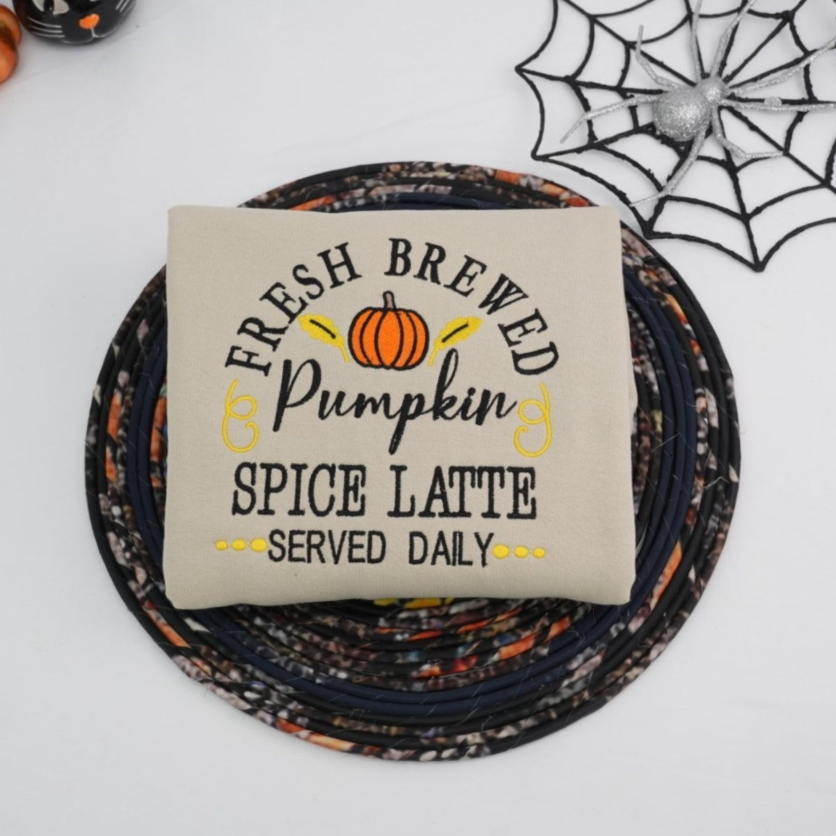 Pumpkin Spice Latte Halloween Hoodies - Fresh Brewed Fall Embroidered Sweatshirts