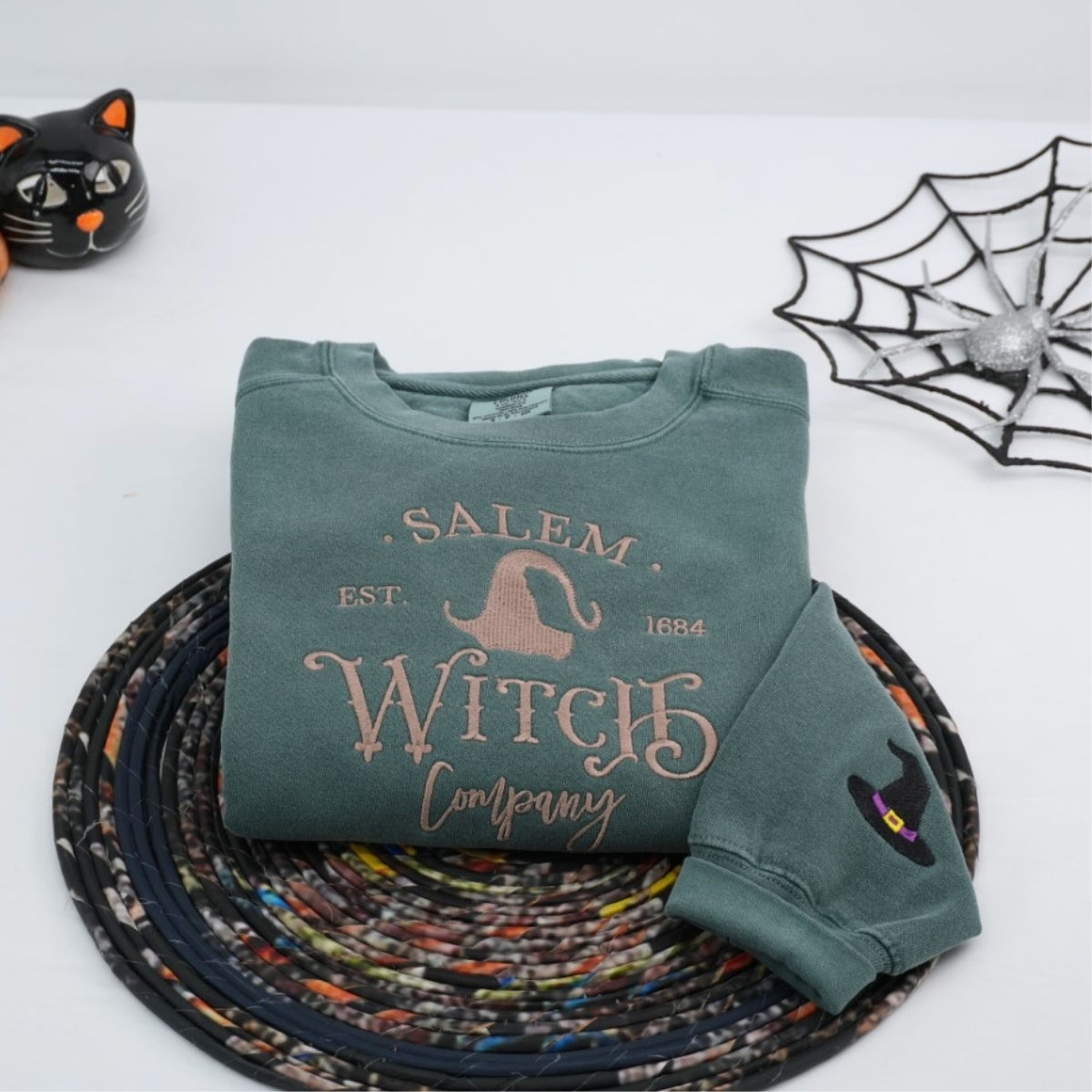 Salem Witch Company Custom Sweatshirts - Halloween Embroidered Hoodies - Perfect Spooky Season Gift