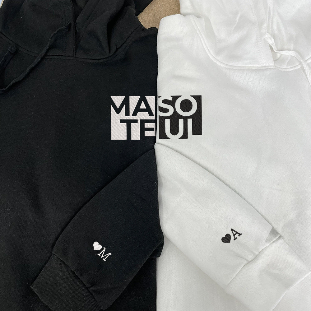 Soul Mate Matching Custom Embroidered Matching Hoodies For Couples