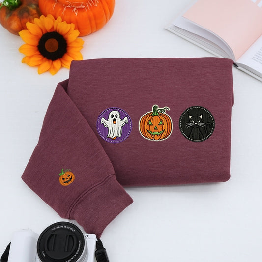 Spooky Cookie Custom Hoodies - Halloween Embroidered Cute Sweatshirts - Perfect Spooky Season Gift