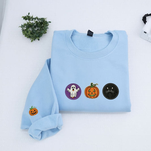 Spooky Cookie Custom Hoodies - Halloween Embroidered Cute Sweatshirts - Perfect Spooky Season Gift