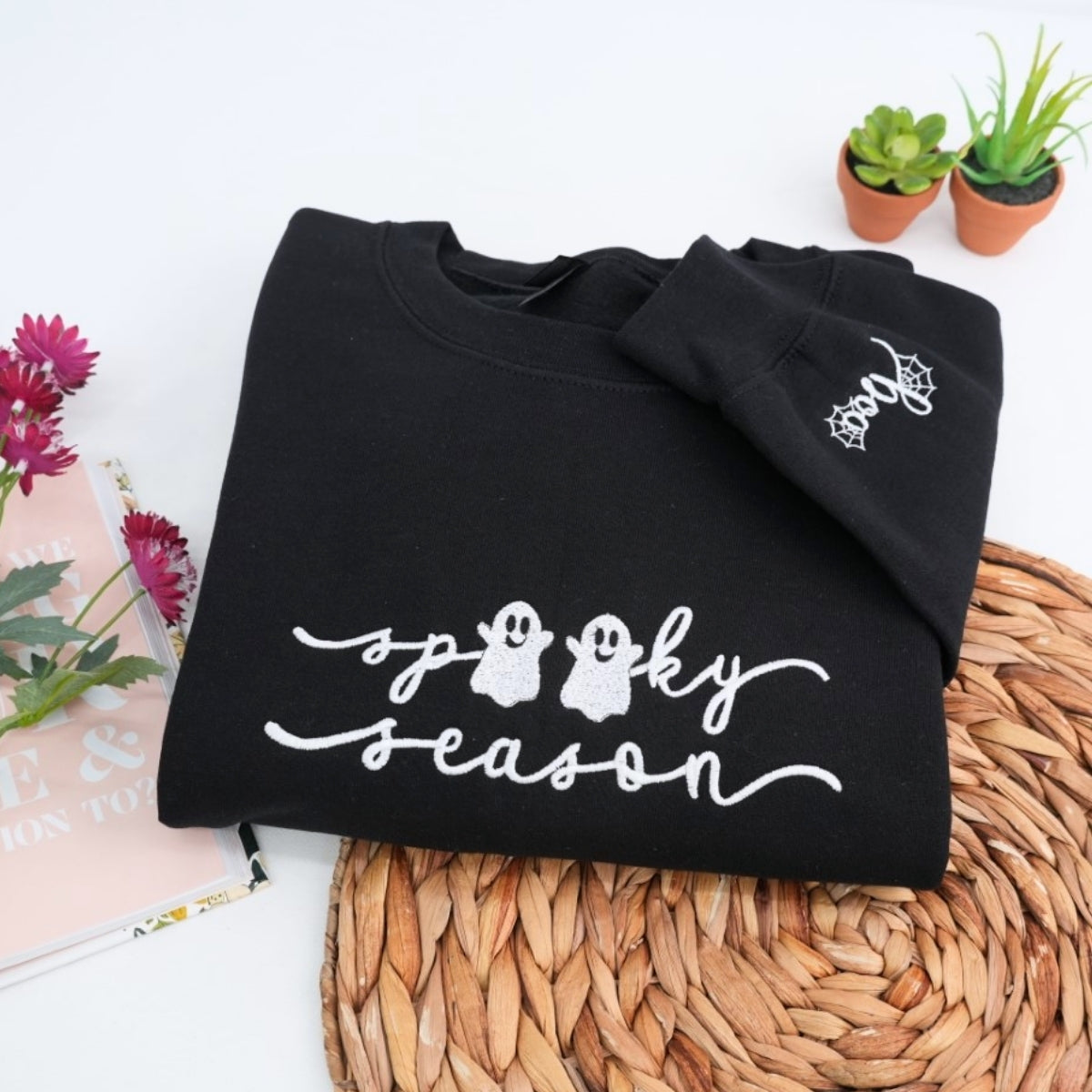 Spooky Season Halloween Sweatshirts - Custom Embroidered Fall Apparel - Perfect Halloween Gift