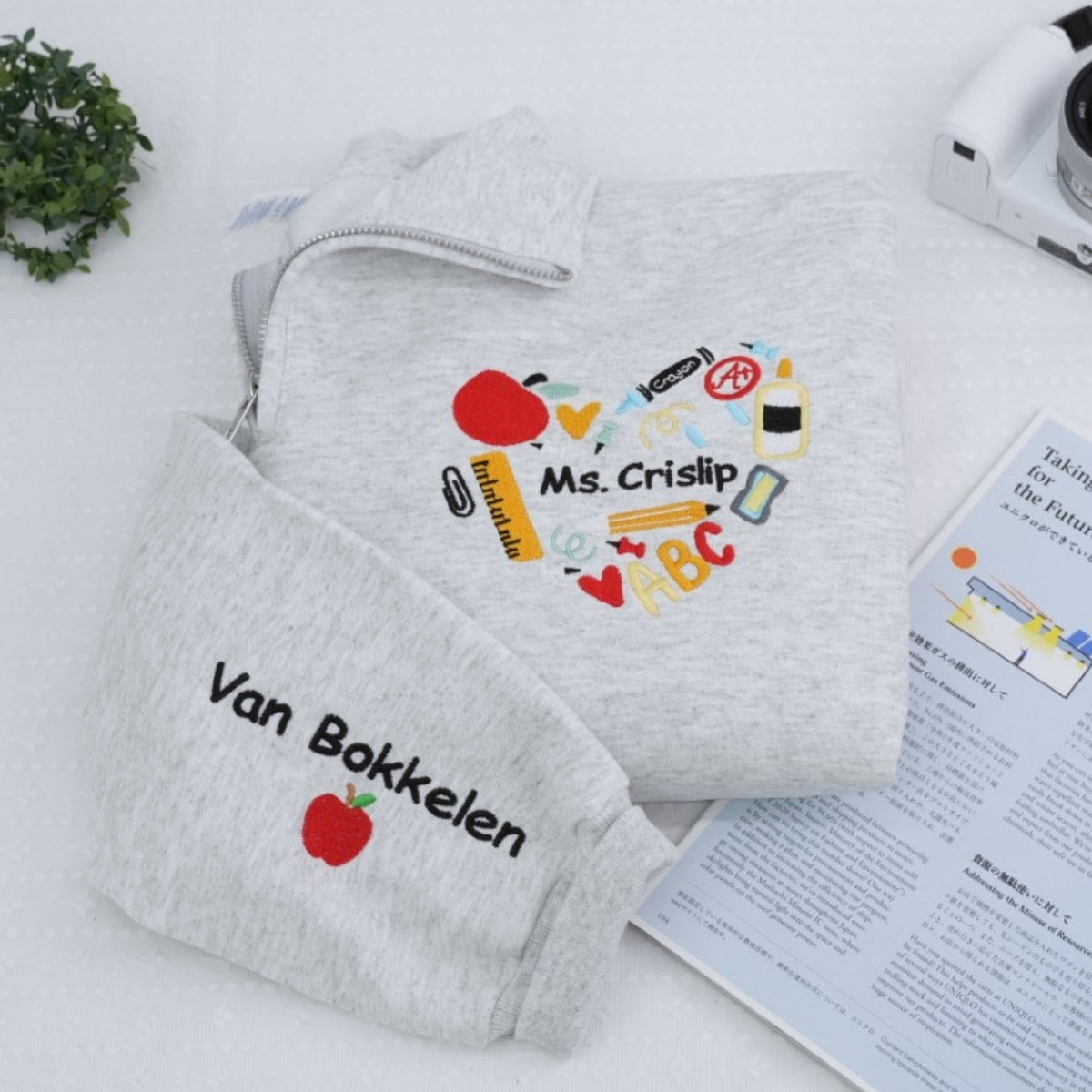 Teacher Custom Hoodies - Educator Embroidered Zip-Up Sweatshirts - Back to School Gift