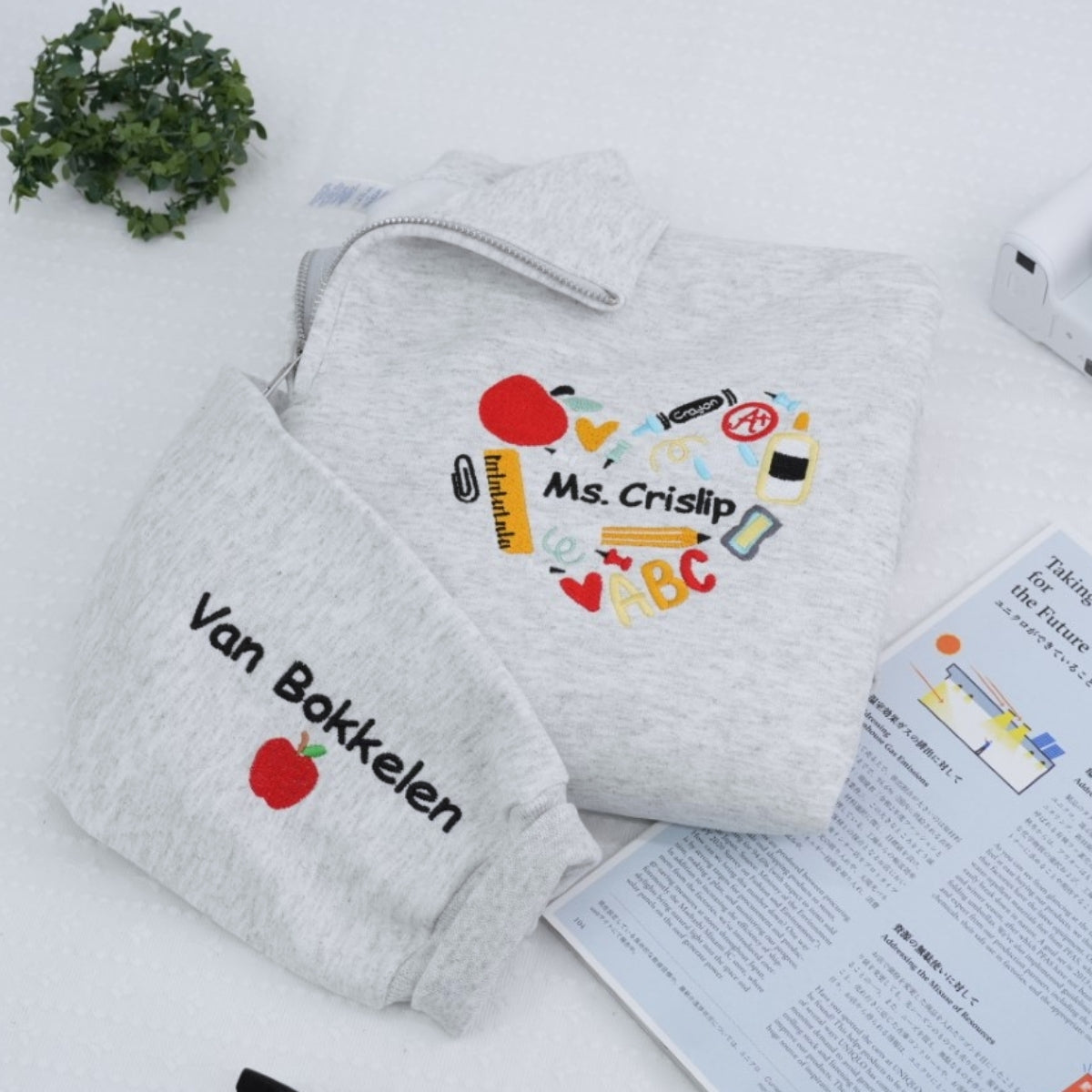 Teacher Custom Hoodies - Educator Embroidered Zip-Up Sweatshirts - Back to School Gift