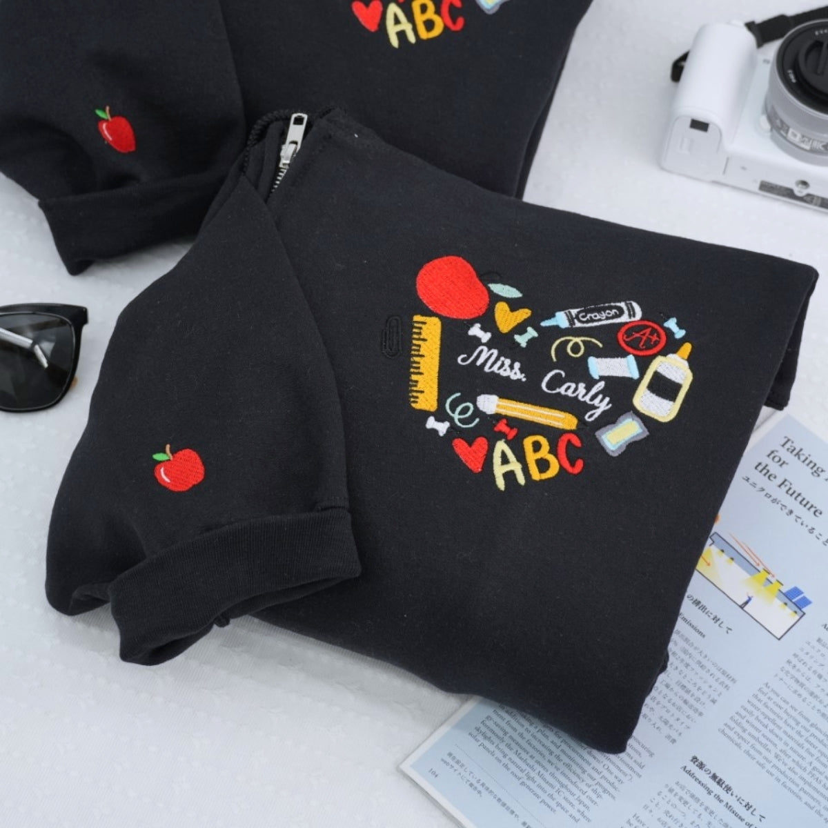 Teacher Custom Hoodies - Educator Embroidered Zip-Up Sweatshirts - Back to School Gift