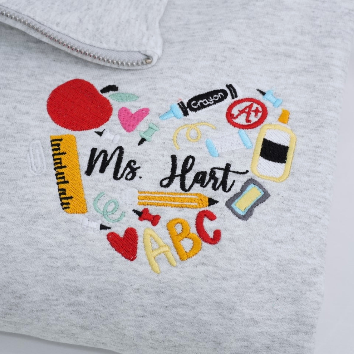 Teacher Custom Quarter Zip - Halloween Classroom Embroidered Sweatshirt - Perfect Teacher Gift