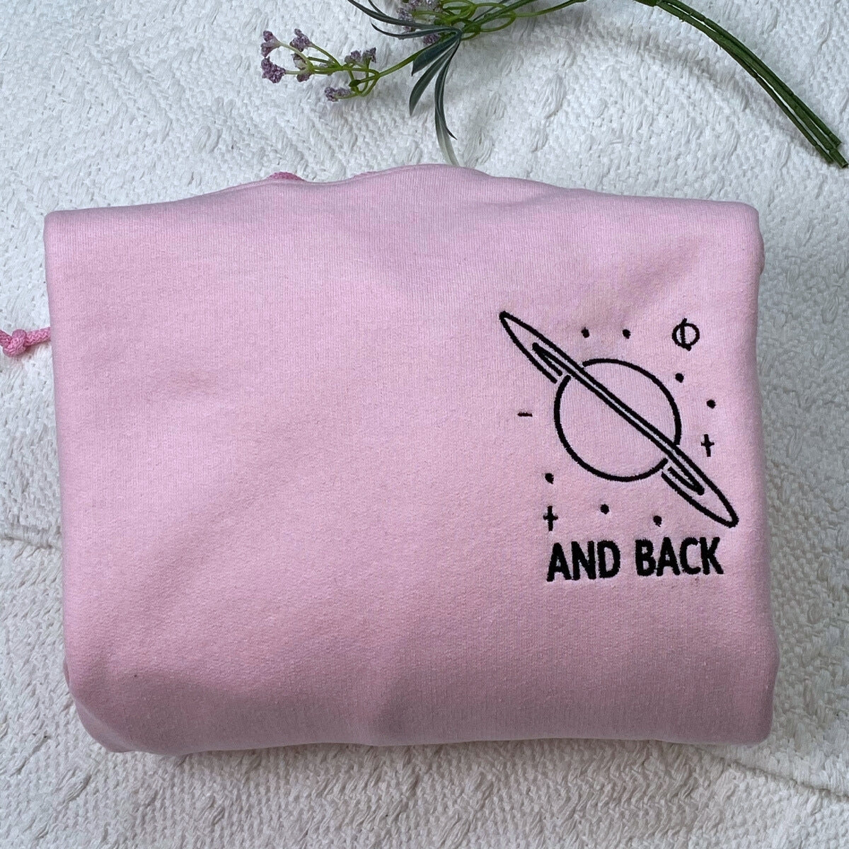 To The Moon and Back Custom Embroidered Matching Hoodies For Couples