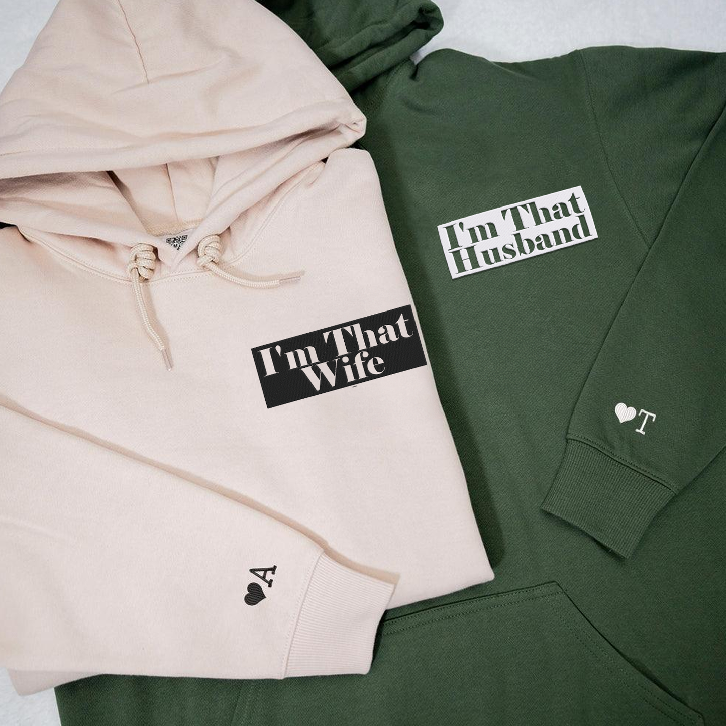 Custom Embroidered I'm That Husband I'm That Wife Matching Hoodies for Couples