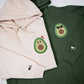 Custom Couple Matching Cute Avocado Embroidered Hoodies