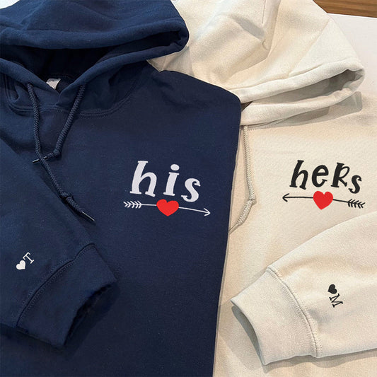 Custom Matching His & Her Couple Embroidered Hoodies