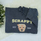 Varsity Pet Portrait Hoodies - Custom Dog Name Embroidered University Style Sweatshirts - College Pet Gift